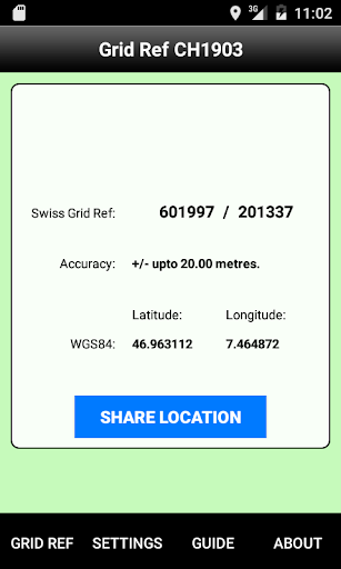 Android application Grid Ref CH1903 screenshort