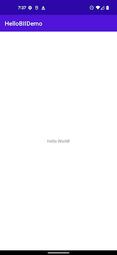 Android application HelloBIIDemo screenshort