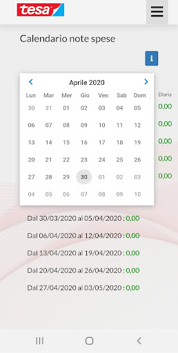 Android application Tesa - Note spese screenshort