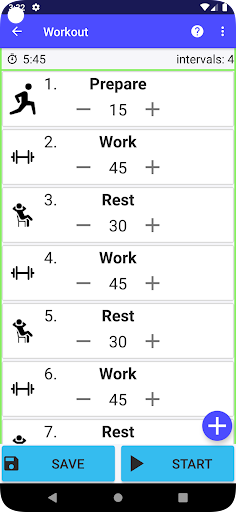 My Tabata - Interval timer Screen 2