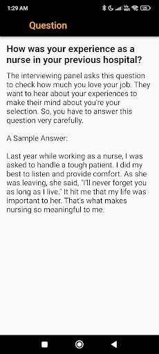 Nursing Interview Question Screen 3