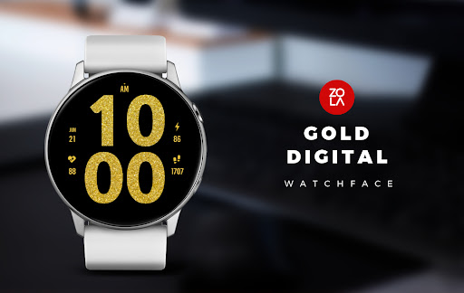 Android application Gold Digital Watch Face screenshort