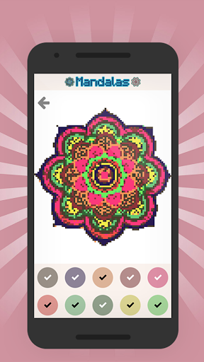 Mandalas color by number - Mandala pixel art