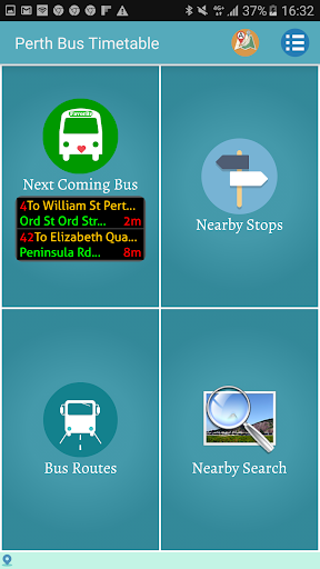 Android application Perth Bus Timetable screenshort