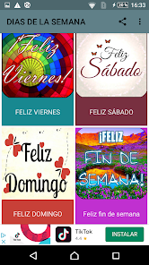 Screenshot 2 Feliz día, Días de la semana,  android