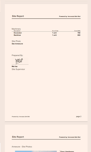 Construction Site Report