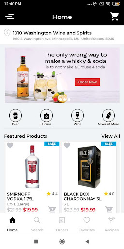 Android application 1010 Washington Wine & Spirits screenshort