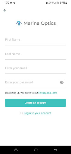 Android application Marina Optics screenshort