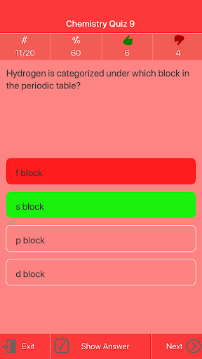 Science : Chemistry Quiz Screen 3