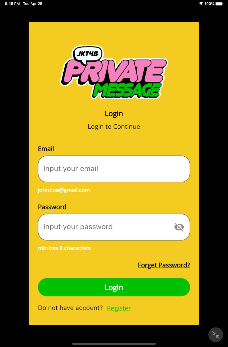 JKT48 Private Message Apk