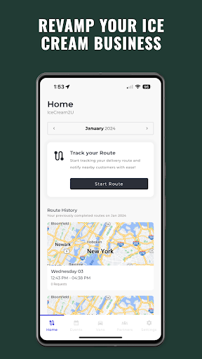 Android application IceCream2U | Driver screenshort