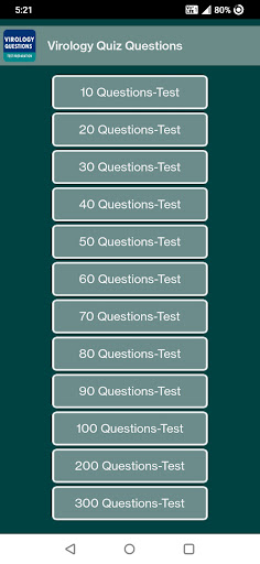 Android application Virology Quiz screenshort