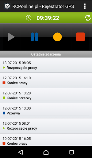 Android application RCPonline - Rejestrator GPS screenshort