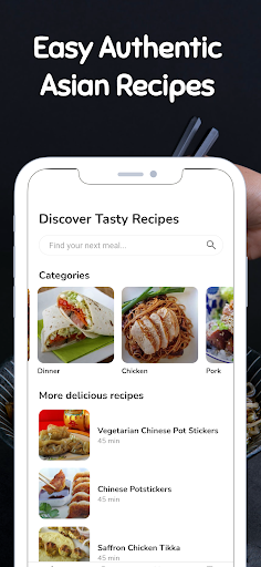 Android application Asian authentic recipes screenshort