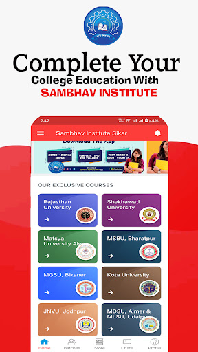 Android application Sambhav Institute Sikar screenshort