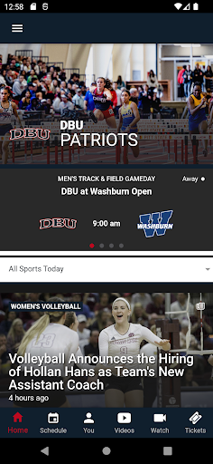 Android application DBU Athletics screenshort