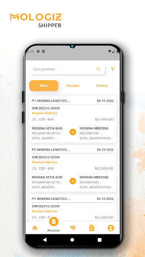 MOLOGIZ Shipper Screen 3