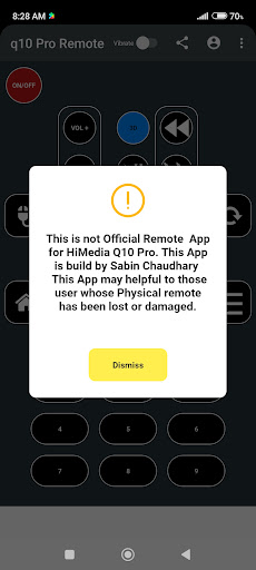 Remote for Himedia Q10 Pro Screen 3