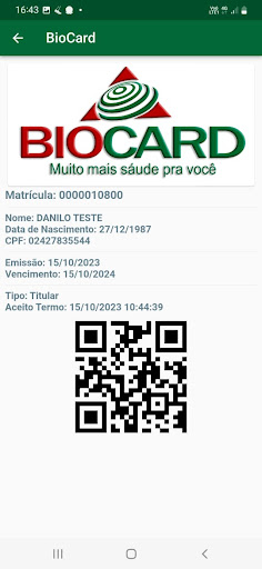 Biocard Saúde Screen 3