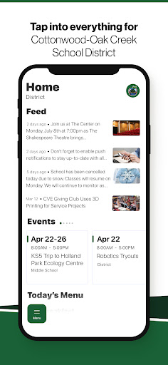 Android application Cottonwood-Oak Creek Schools screenshort