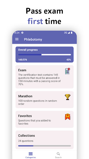 Android application Phlebotomy Practice test 2024 screenshort