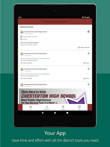 Duneland School Corporation Screen 2