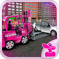 Pink Lady Car Parking forkLift: Вилочный погрузчик