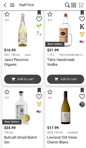 Android application Rollers Wine & Spirits screenshort