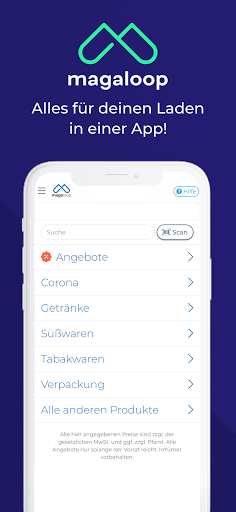 Android application magaloop: Bestell-App screenshort