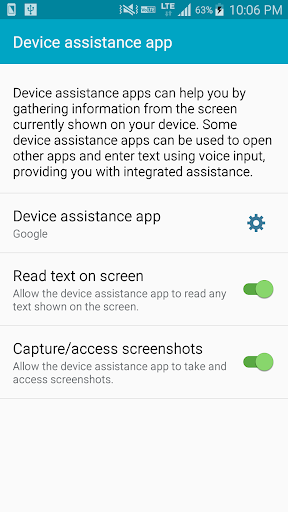 Android application Device Assistance App Shortcut screenshort
