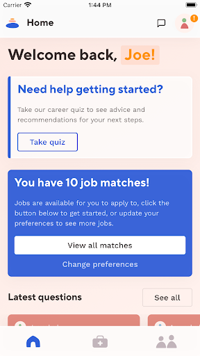 Migrate - UK healthcare jobs Screen 2