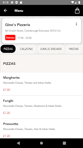 GinoS Pizzeria Screen 2
