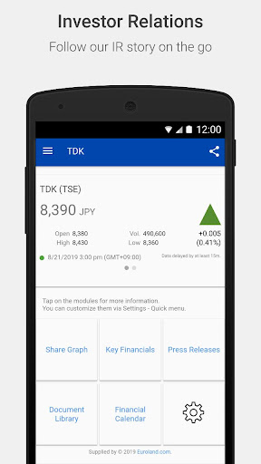 Android application TDK Global Investor Relations screenshort