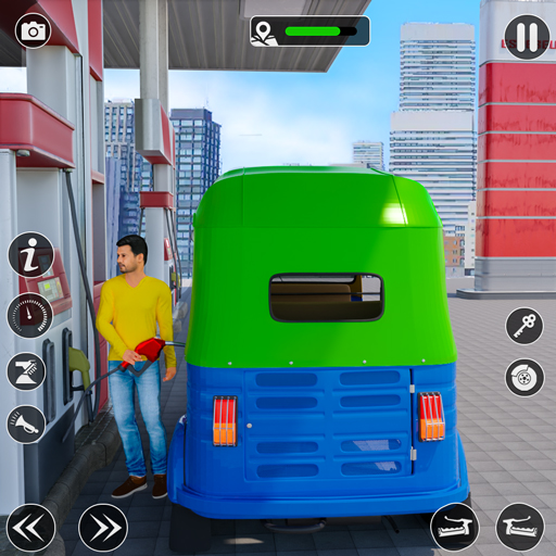 توك توك آلي عربة يد سائق 3D