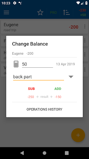 Android application Loans & Debts: Notepad screenshort