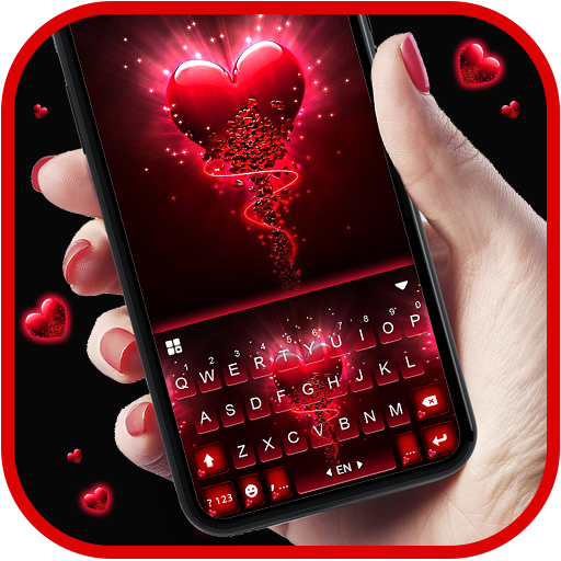 Fiery Red Heart Keyboard Backg logo