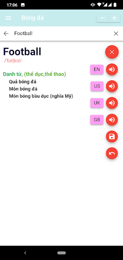 Từ điển bóng đá Screen 3