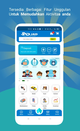 Android application JAD - TAXI, OJEK, PULSA & PPOB screenshort