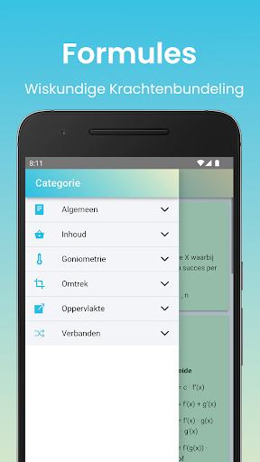 Android application Wiskunde Formules screenshort