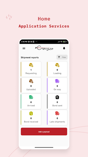 Android application Energize screenshort