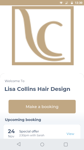 Android application Lisa Collins Hair Design screenshort