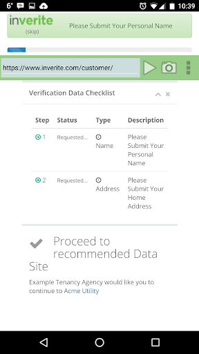 Inverite Verification Screen 3