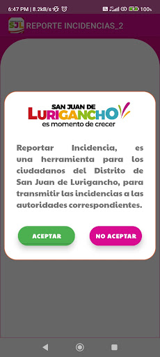 Android application ALERTA VECINAL screenshort
