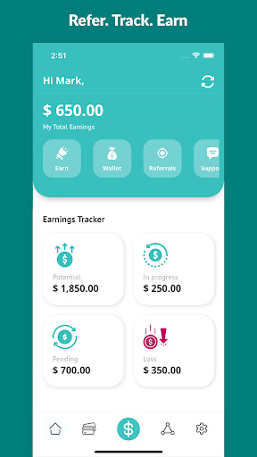 Android application Refer2Earn screenshort