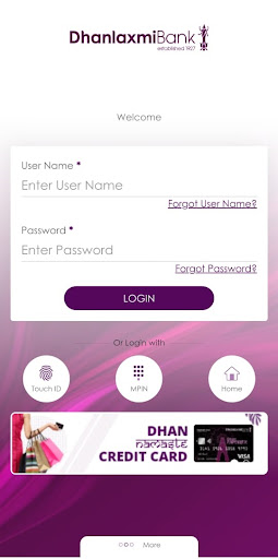 Dhanlaxmi Bank Mobile Banking Screen 2