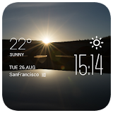 Sunrise temp weather widget icon