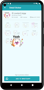 Imágen 16 Cute Lulu Pig WAStickerApps android