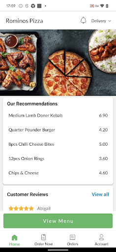 Rominos Pizza Screen 2