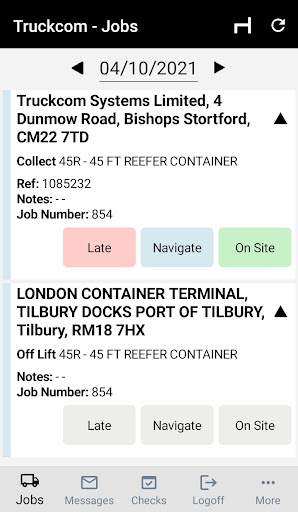 Truckcom Driver Screen 2