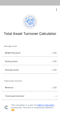 Android application Total Asset Turnover screenshort